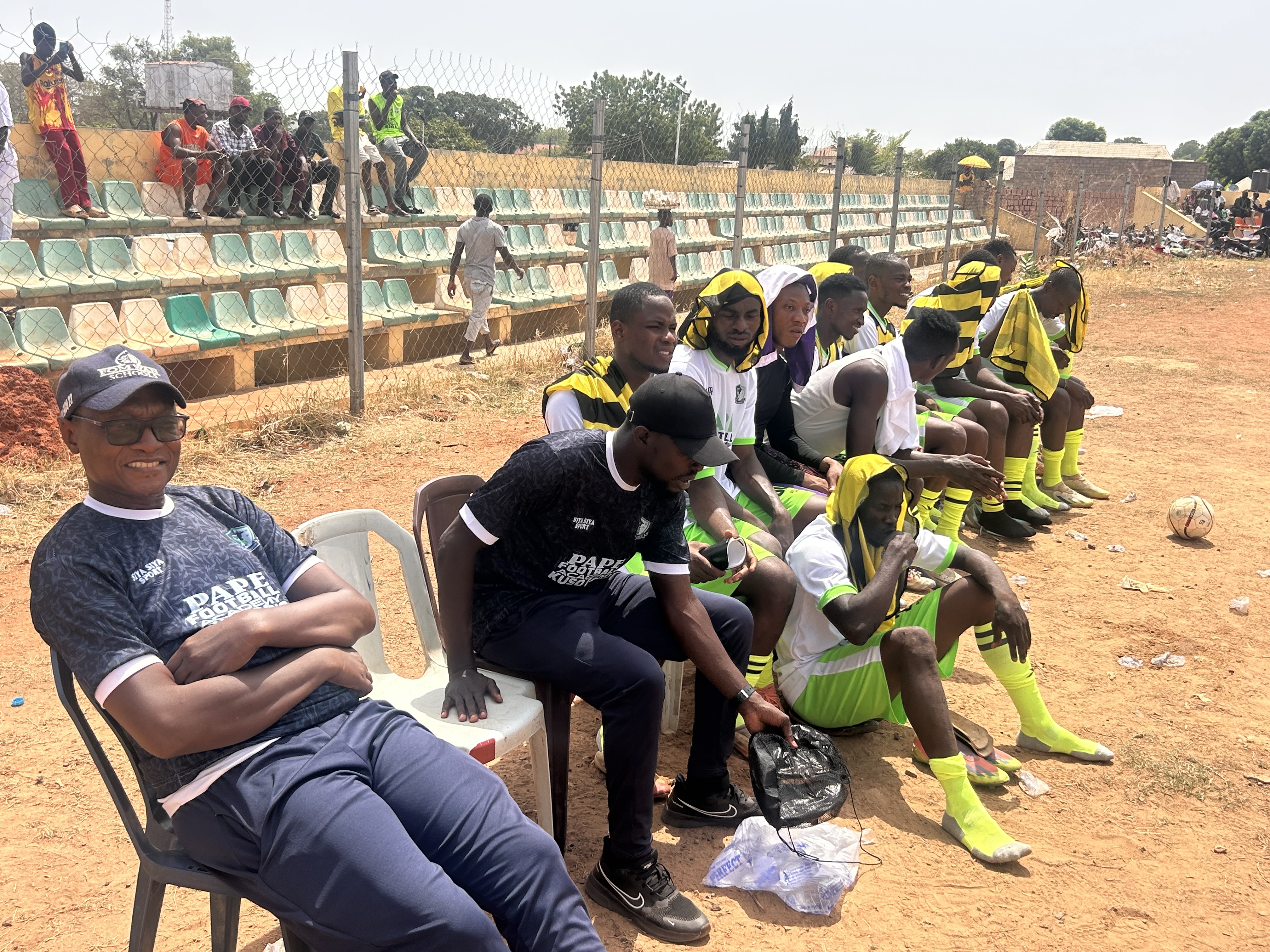 Team bench during match day