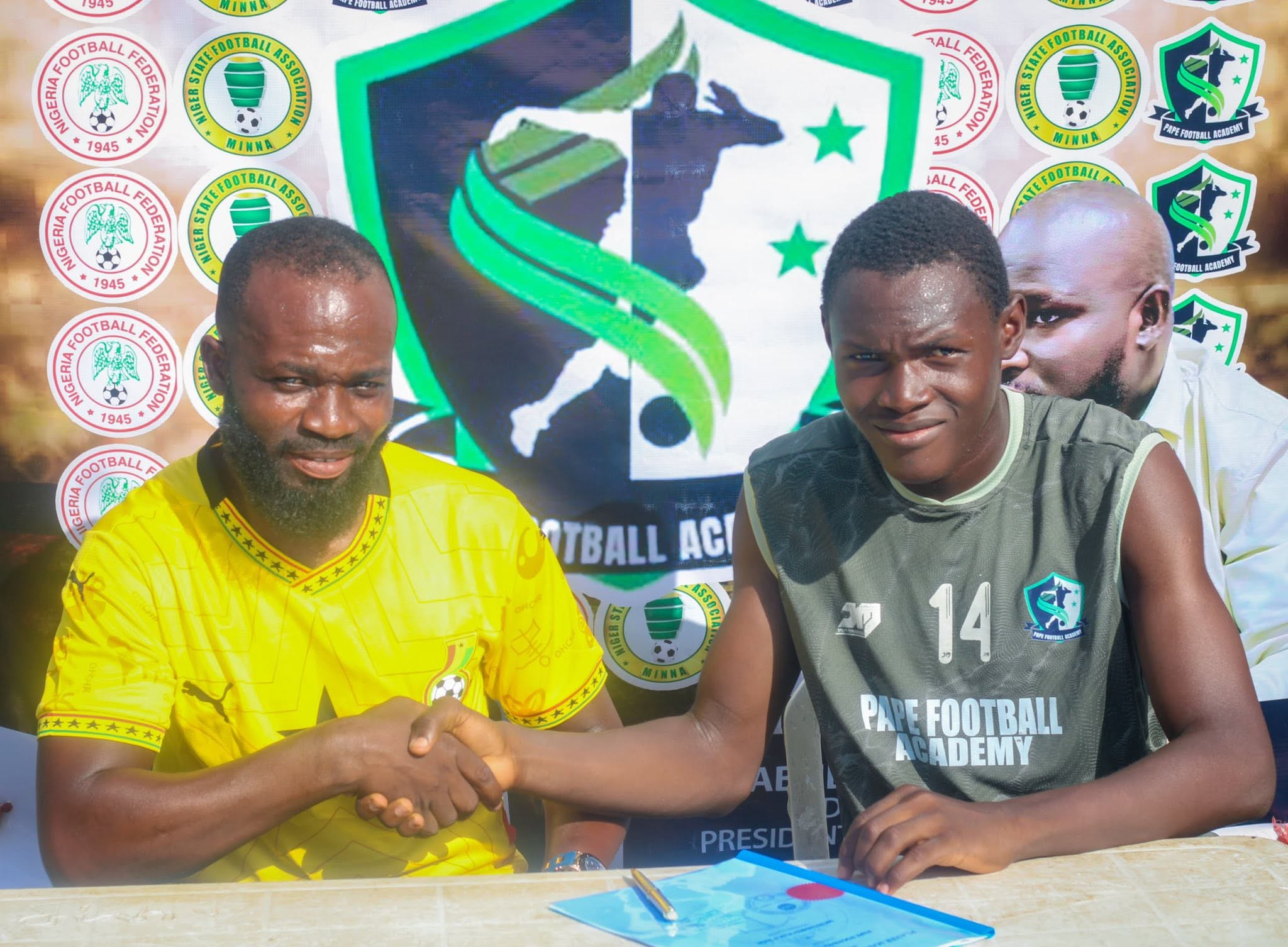 Academy player completing his official registration